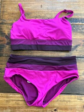 Athleta Magenta and Plum Two-Piece Bikini Set